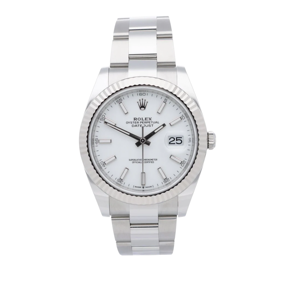 Rolex Datejust White Fluted Oyster