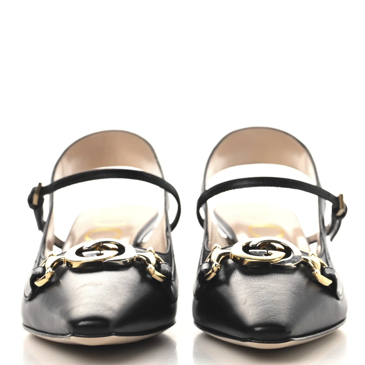 Gucci Black Leather Slingback Pumps