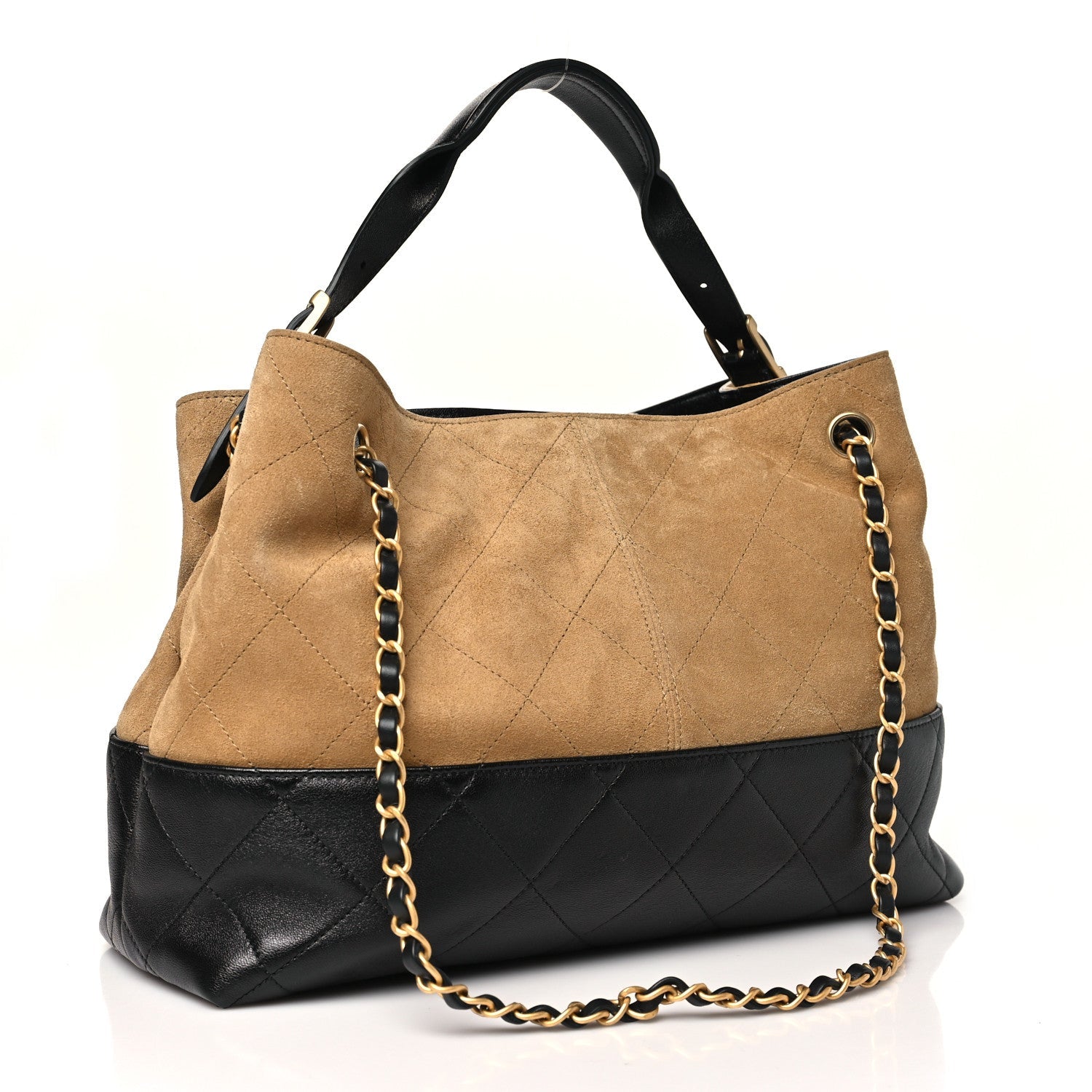Chanel Tan Black Quilted Bag