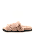 Hermes Pink Shearling Chypre Sandals