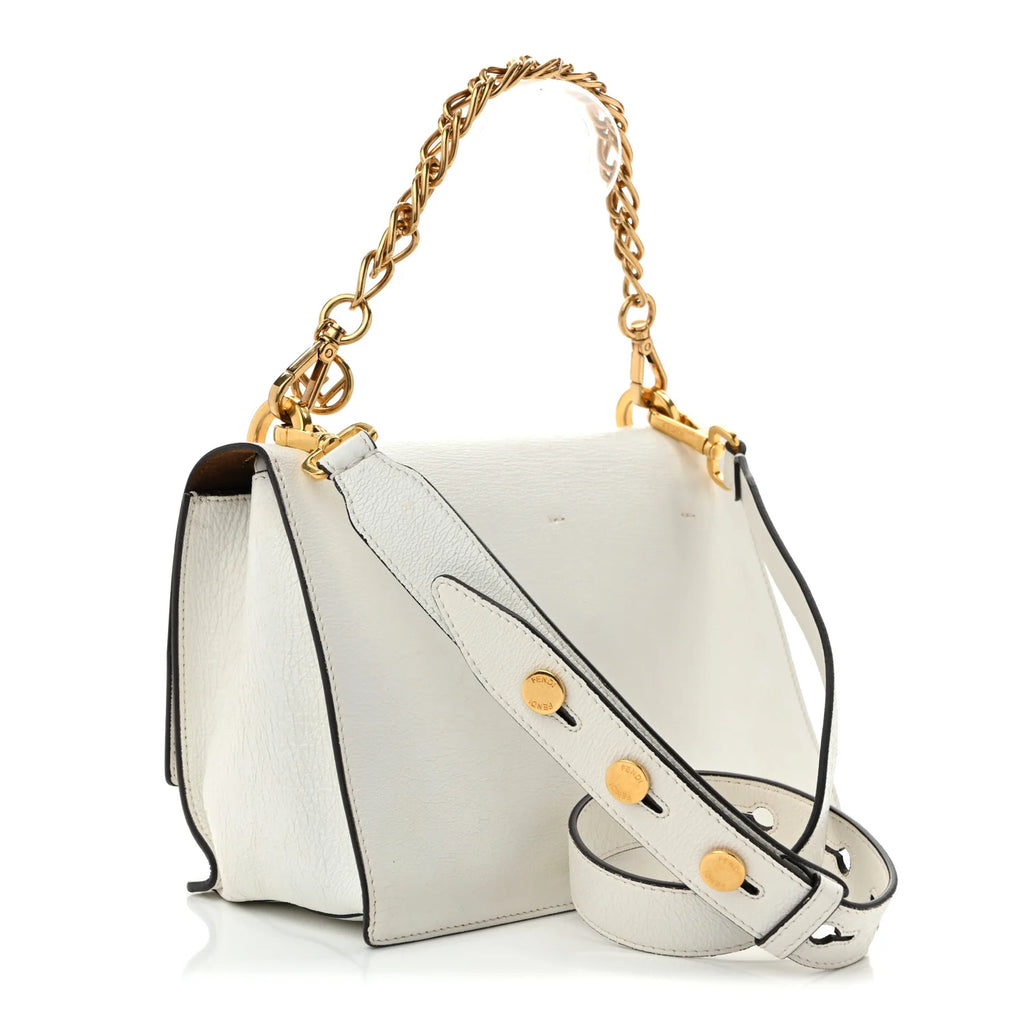 Fendi White Leather Kan U Bag