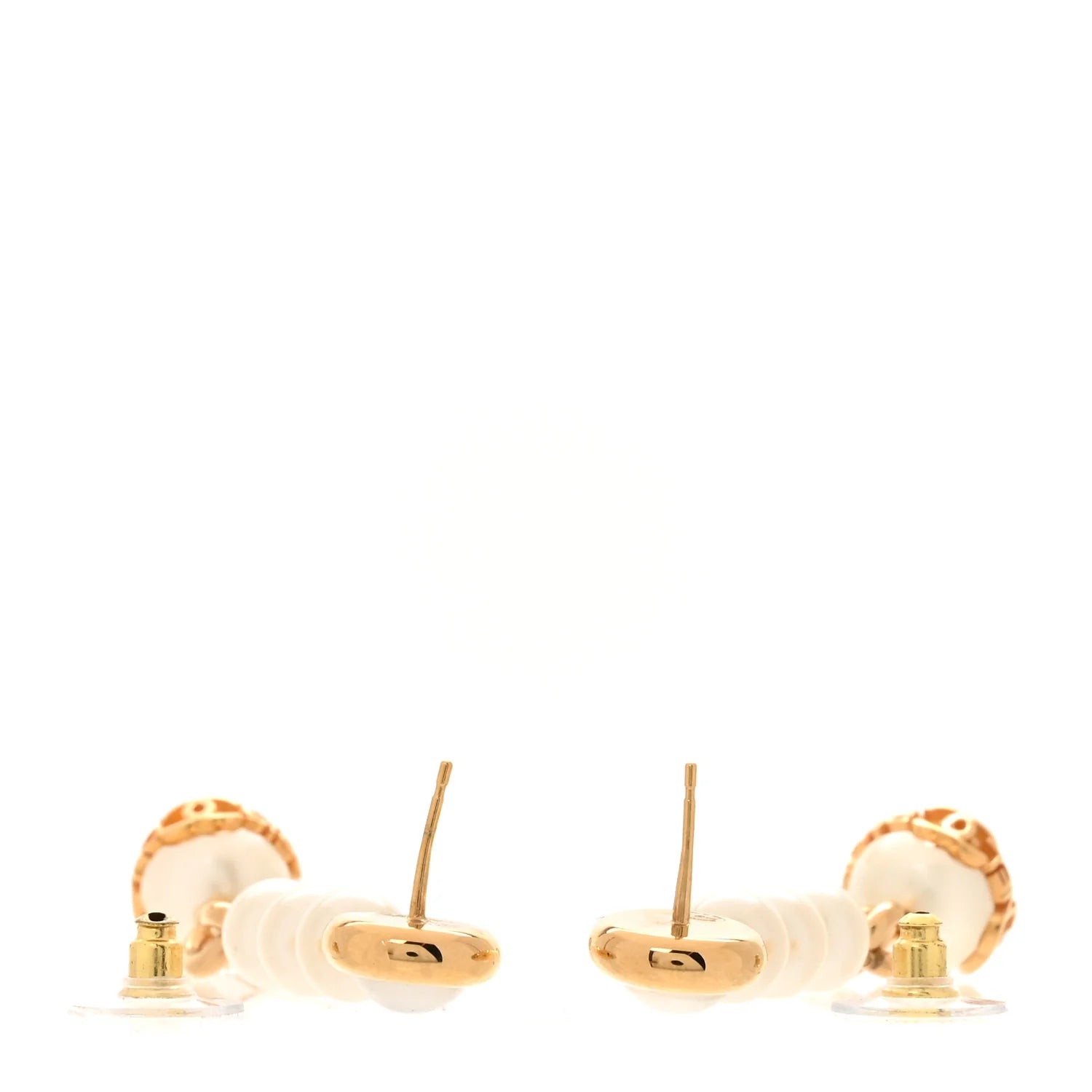 Chanel Gold-Tone Pearl Drop Earrings