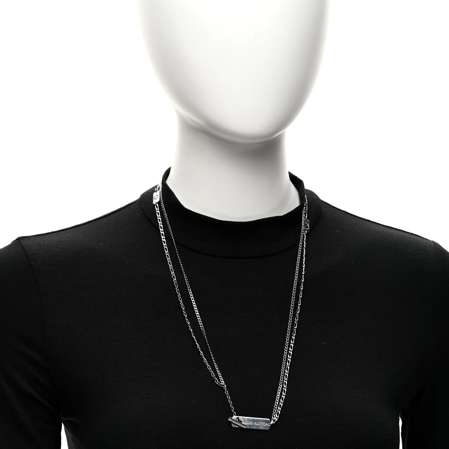 Louis Vuitton Silver Multi-Chain Necklace