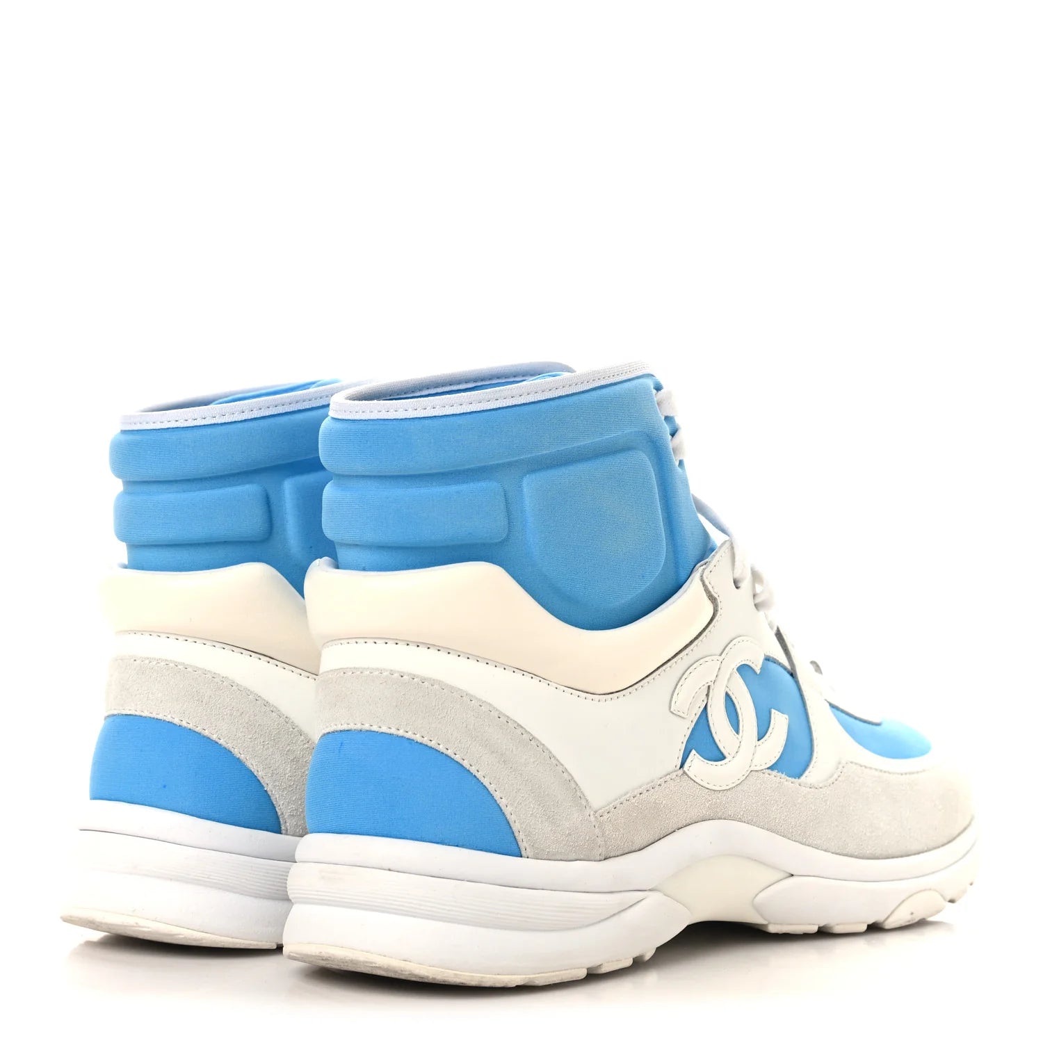 Chanel Blue White High-Top Sneakers