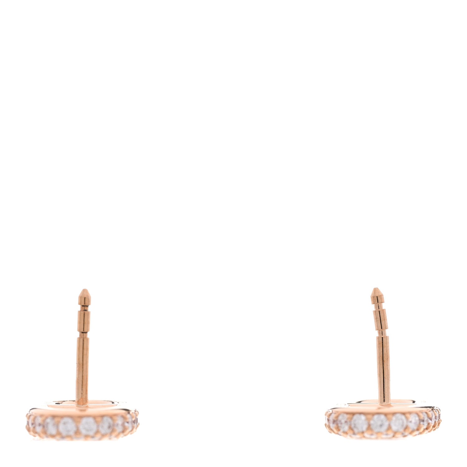 Hermes Rose Gold Diamond Earrings