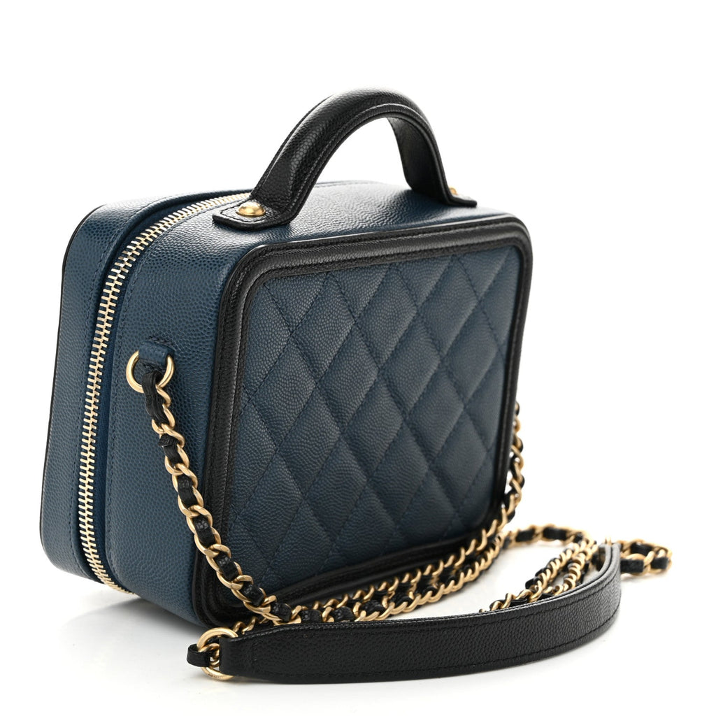 Chanel Blue Caviar Vanity Bag