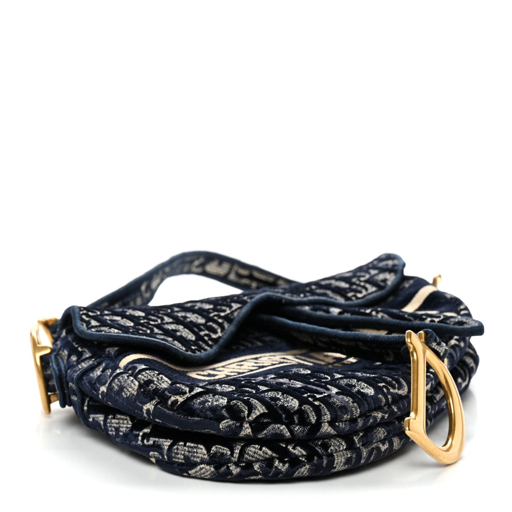 Dior Blue Oblique Canvas Saddle