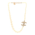 Chanel Gold CC Pearl Necklace