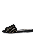 Chanel Black Suede Chain Slides