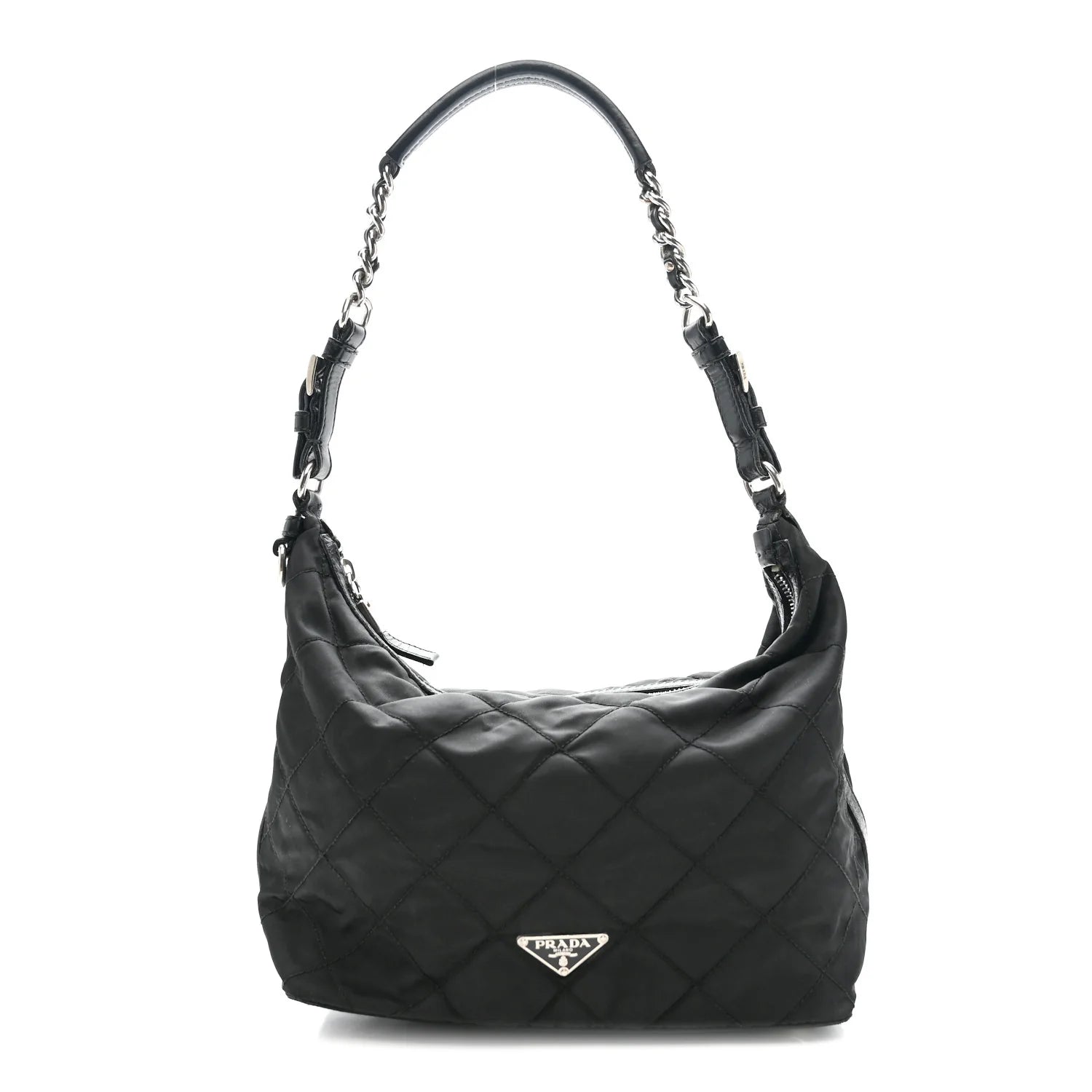 Prada Black Quilted Nylon Hobo