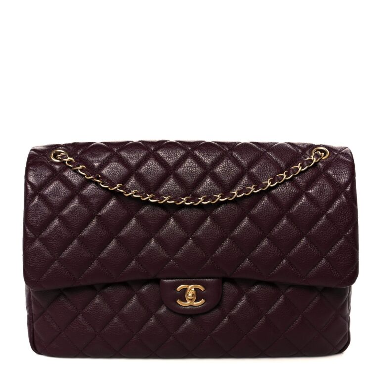 Chanel Burgundy Quilted Caviar Flap