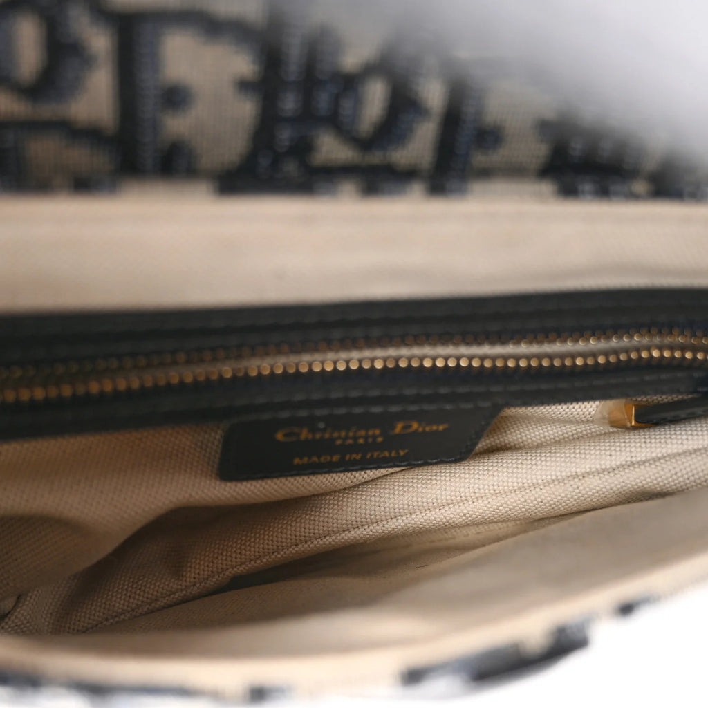 Dior Blue Oblique Jacquard Saddle