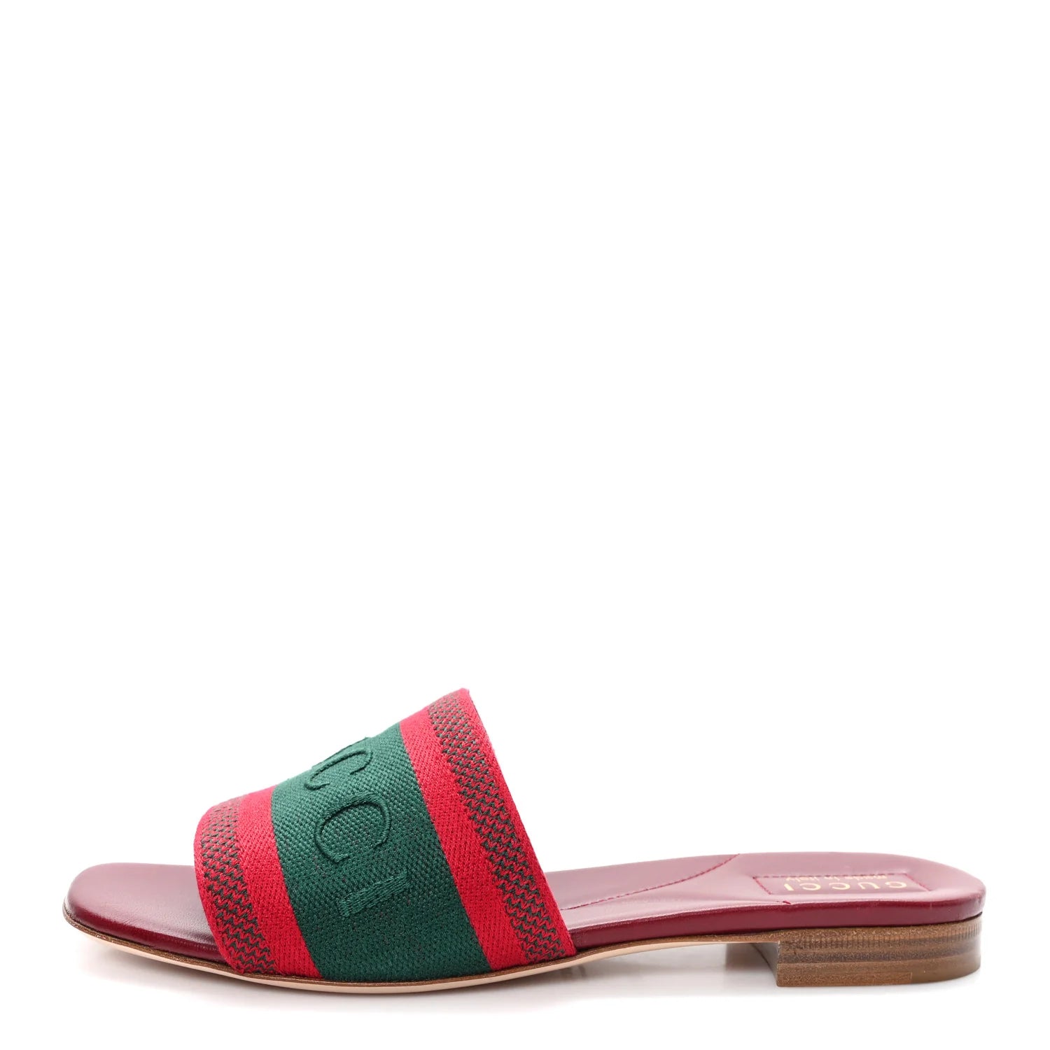 Gucci Burgundy Web Stripe Slides