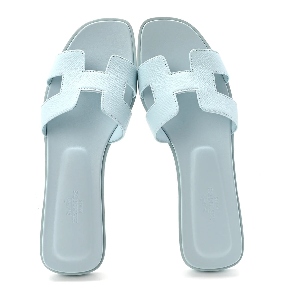 Hermes Light Blue Oran Sandals