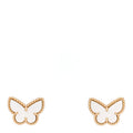 Van Cleef Gold Butterfly Pearl Earrings