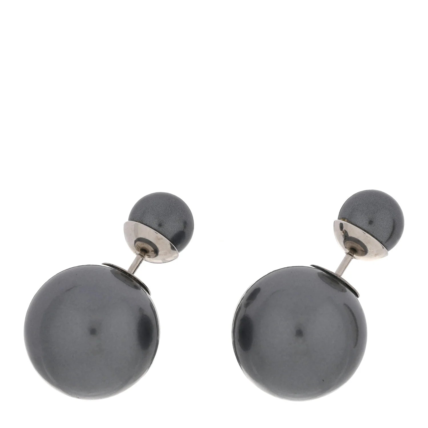 Dior Grey Resin Tribal Earrings