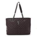 Saint Laurent Burgundy Quilted Tote