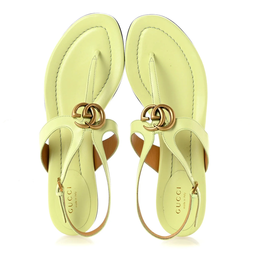 Gucci Pale Yellow Leather Sandals
