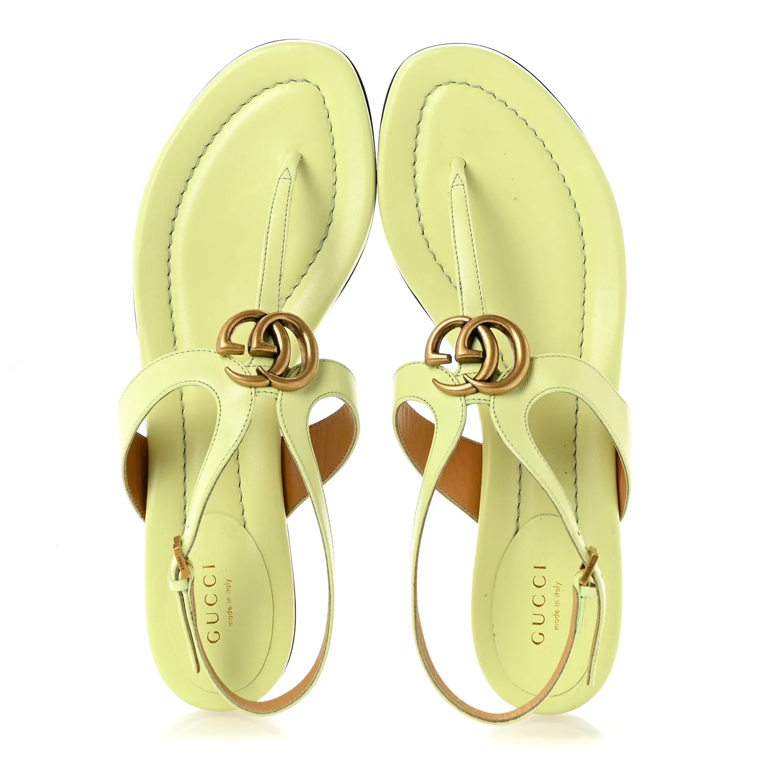 Gucci Pale Yellow Leather Sandals