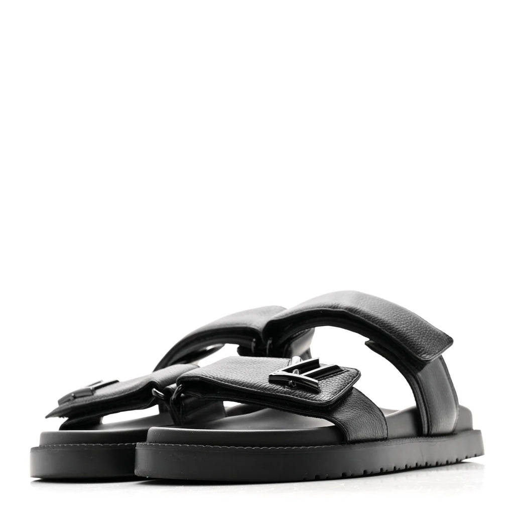 Louis Vuitton Black Grained Sandals