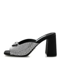Prada Black Crystal Satin Mules