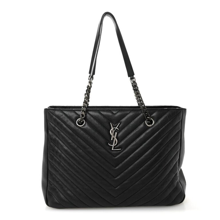 Saint Laurent Black Quilted Tote