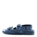 Chanel Blue Logo Denim Sandals