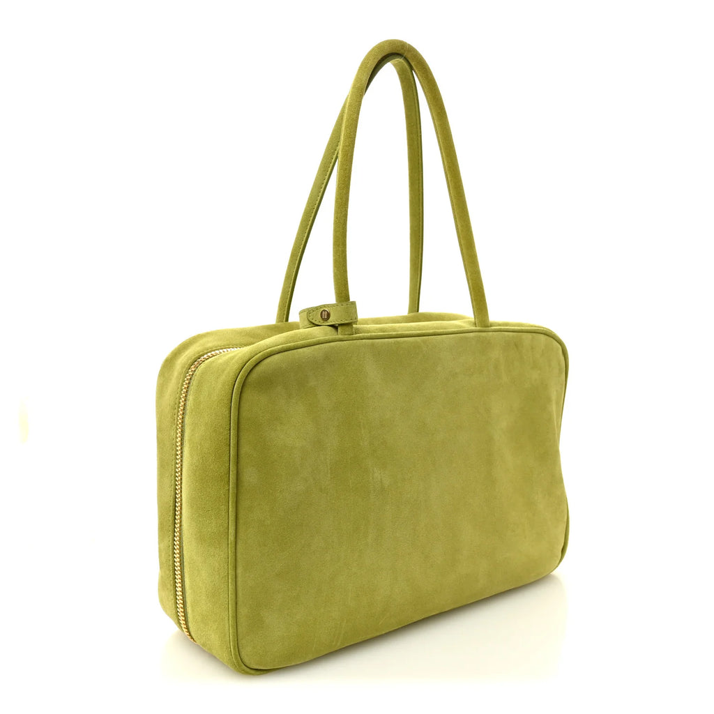 Miu Miu Green Suede Logo Tote