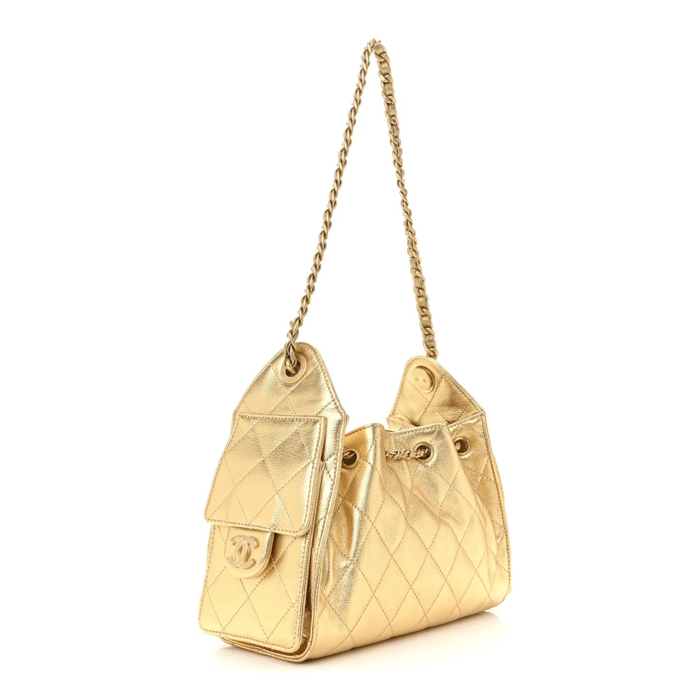 Chanel Gold Quilted Leather Bag