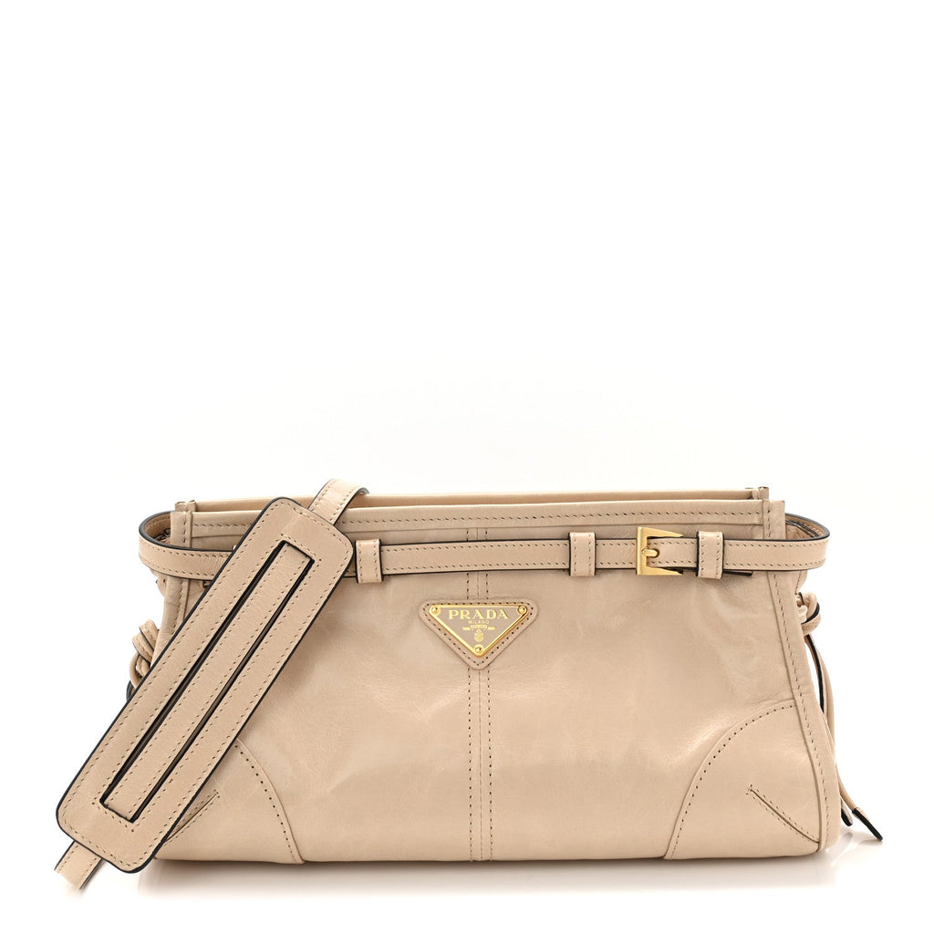 Prada Beige Nappa Leather Shoulder Bag