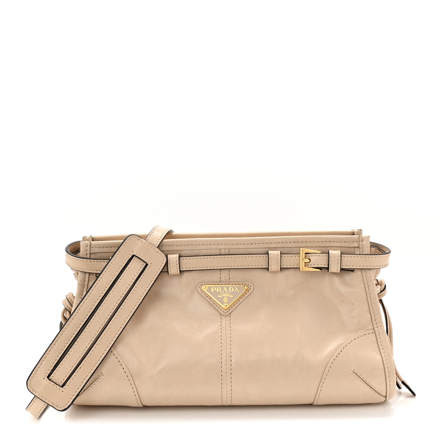 Prada Beige Nappa Leather Shoulder Bag