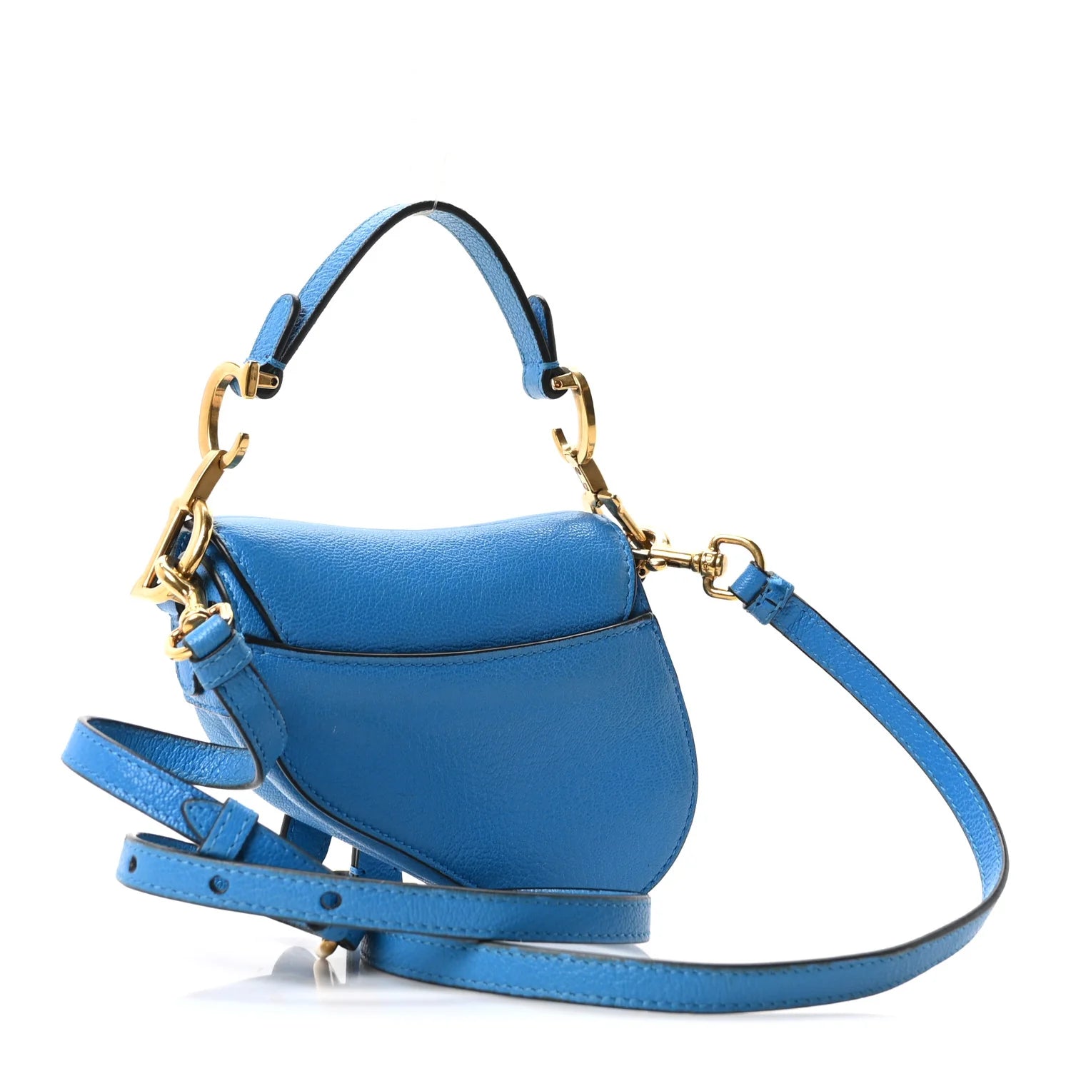 Dior Blue Grained Leather Saddle