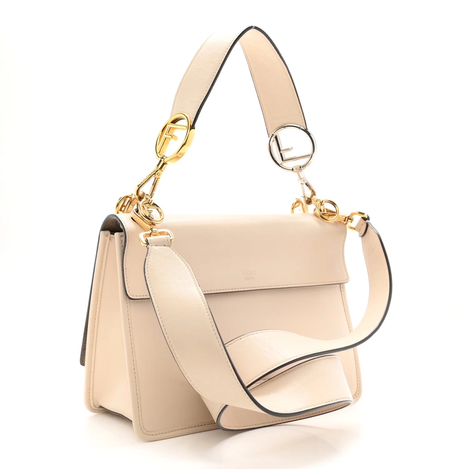 Fendi Cream Leather Kan I Bag