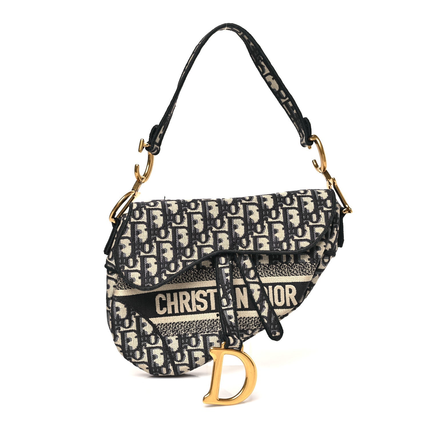 Dior Blue Oblique Canvas Saddle