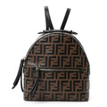 Fendi Brown Embossed Leather Backpack
