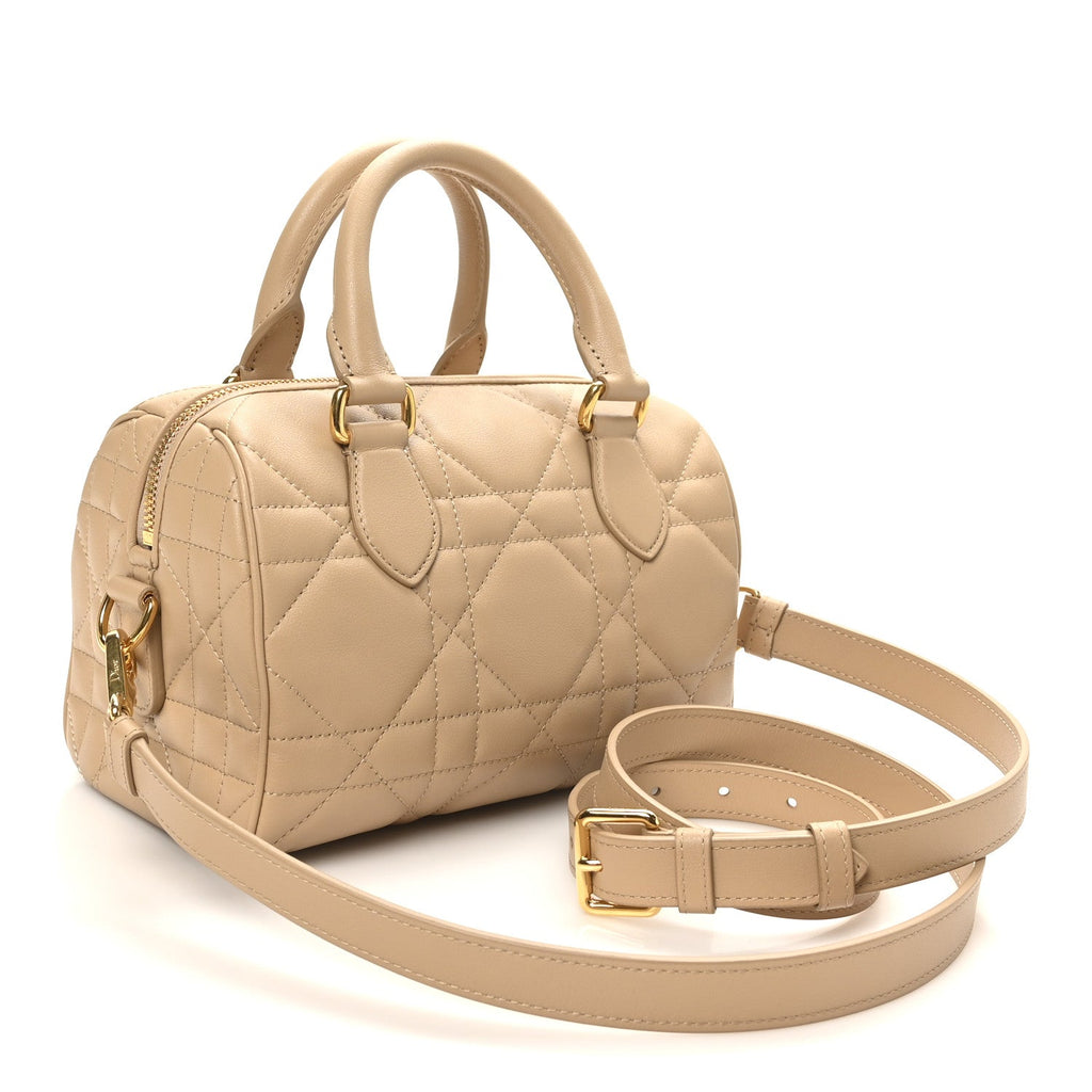 Dior Beige Cannage Bowler Bag