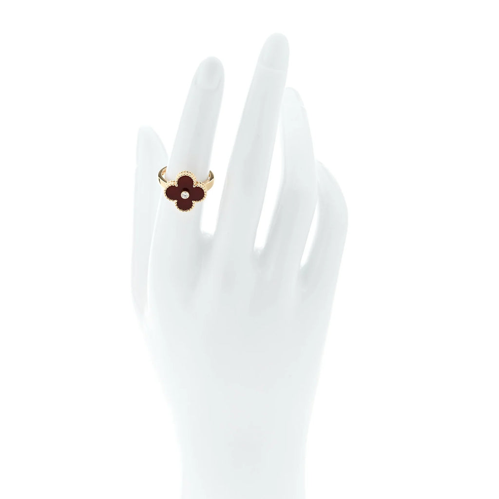Van Cleef Carnelian Alhambra Ring