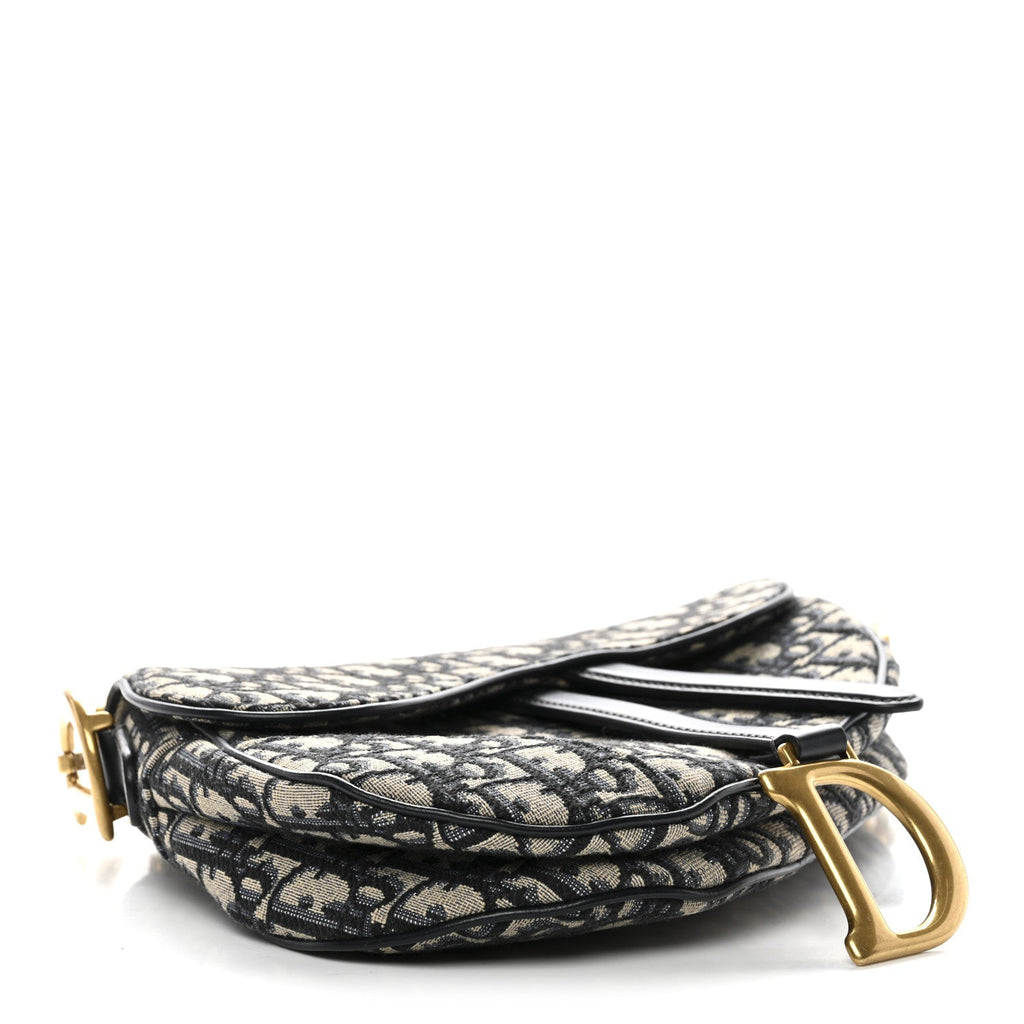 Dior Blue Oblique Canvas Saddle Bag