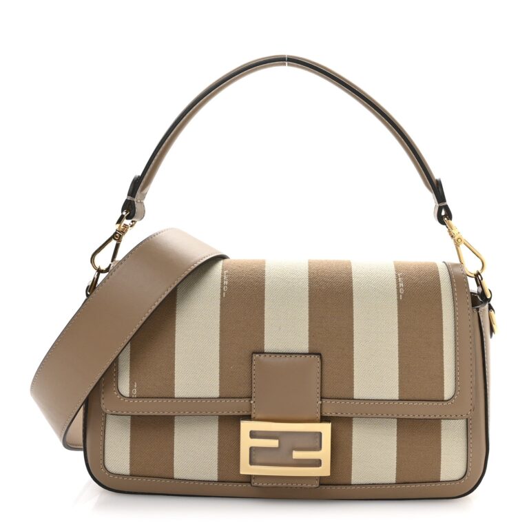 Fendi Pequin Striped Baguette Bag