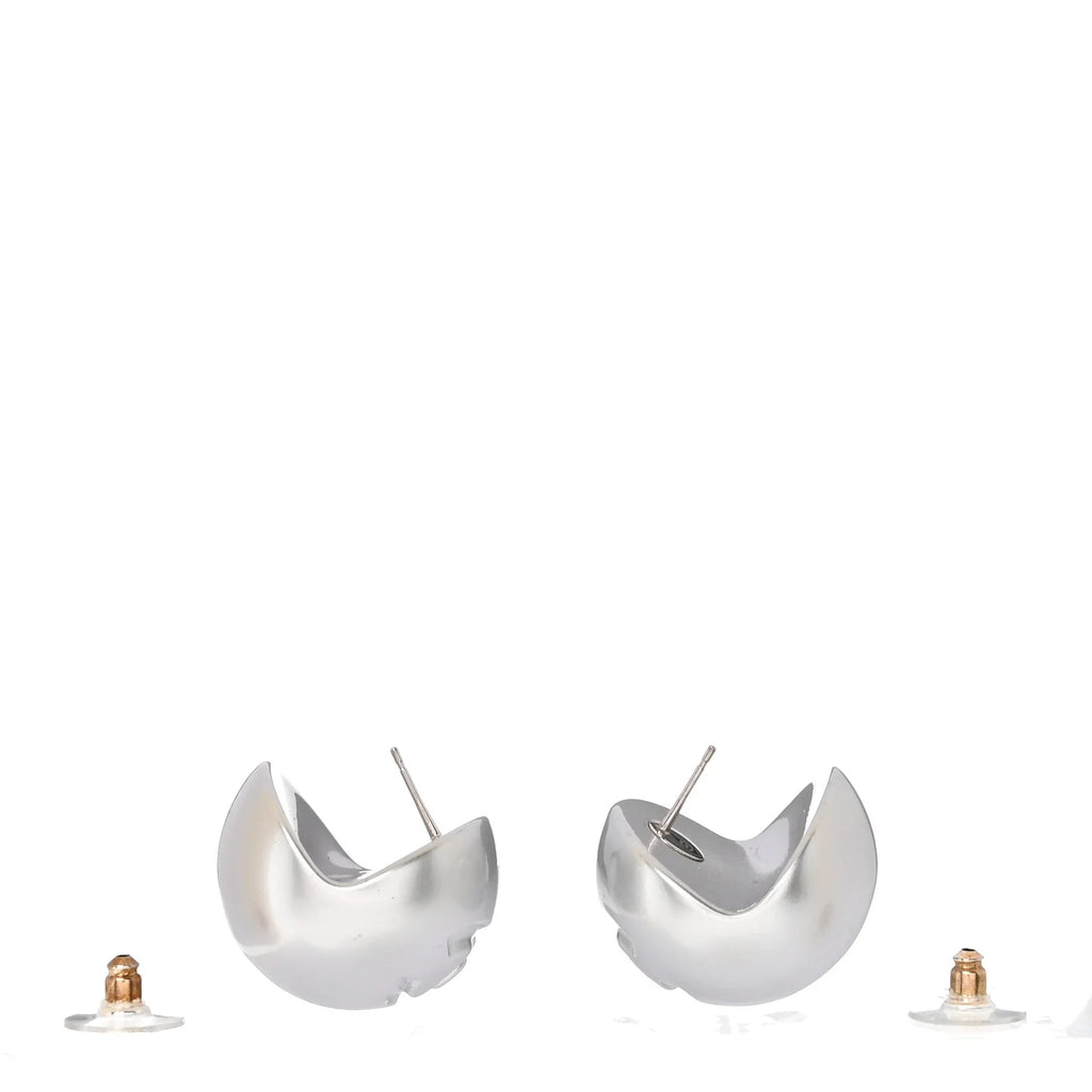 Chanel White Pearly CC Earrings