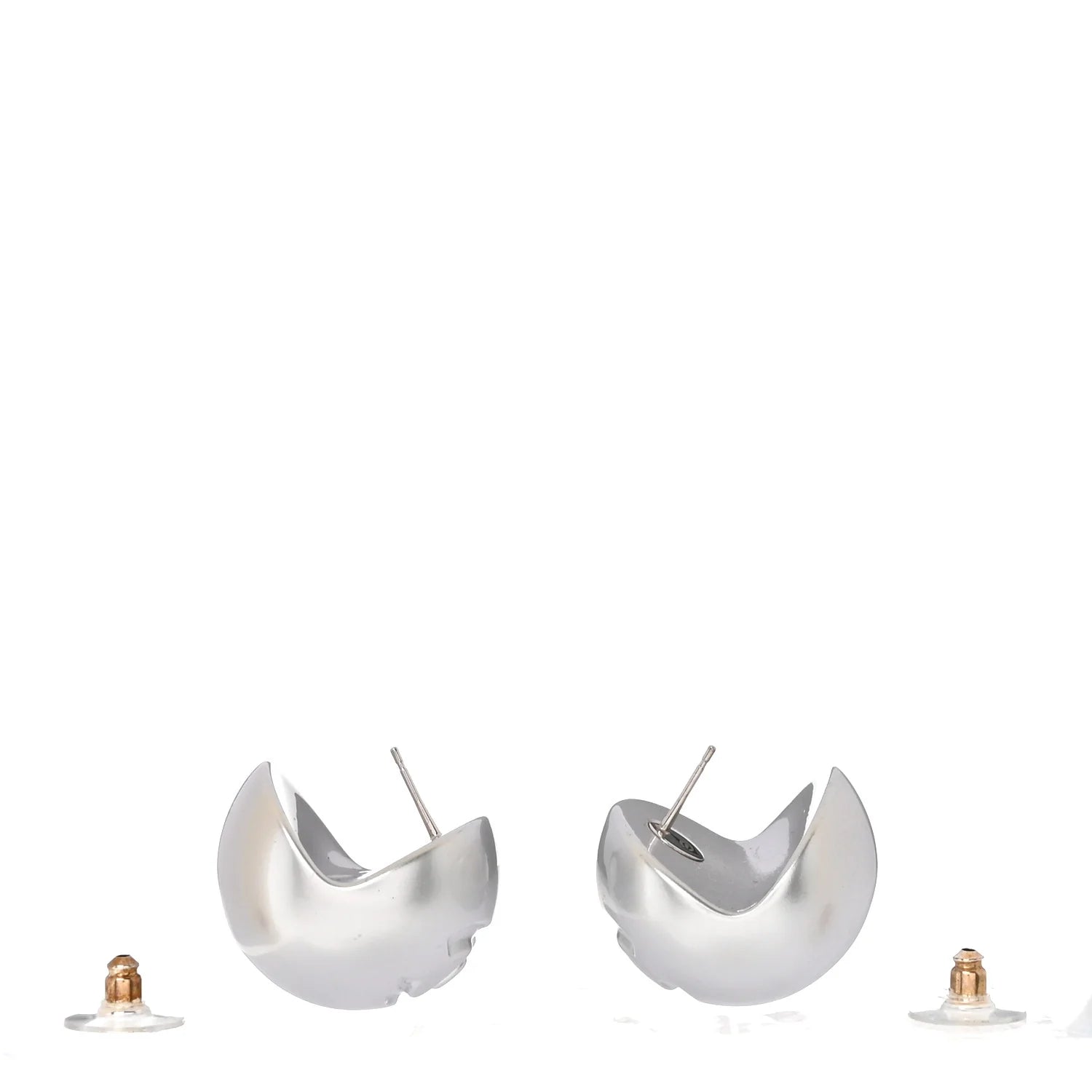 Chanel White Pearly CC Earrings