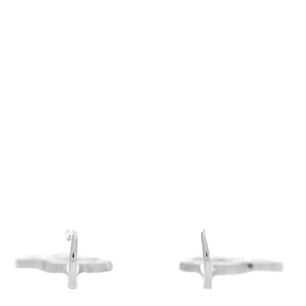 Louis Vuitton Silver Crystal Heart Earrings