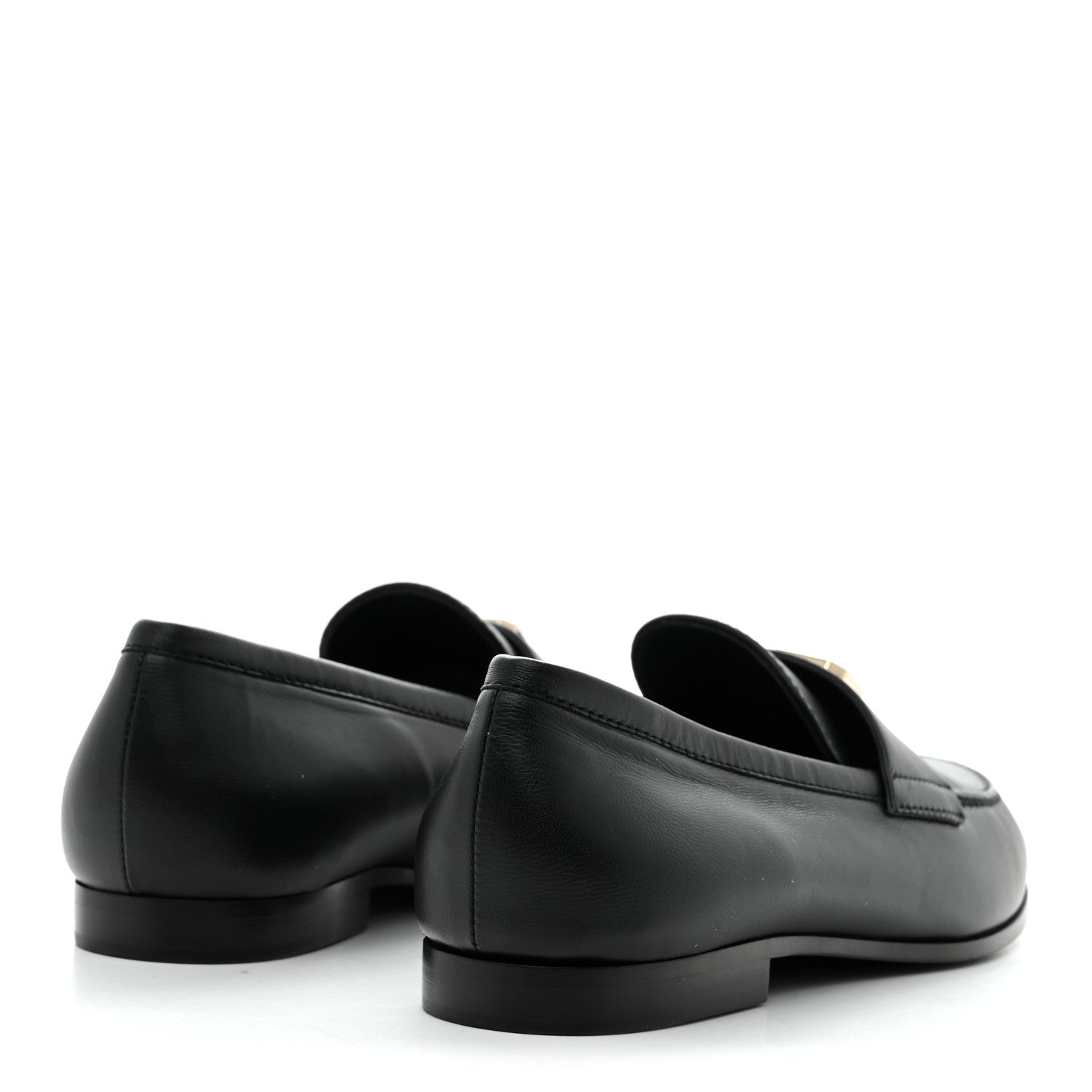 Chanel Black Leather CC Loafers