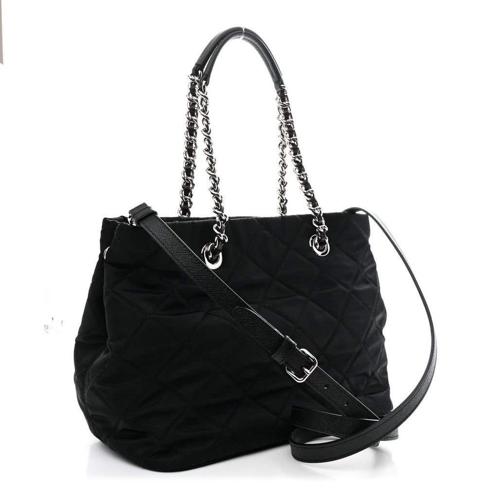 Prada Black Quilted Nylon Tote