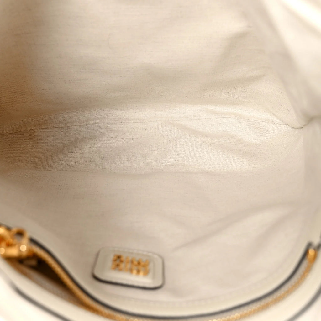 Miu Miu Cream Leather Tote