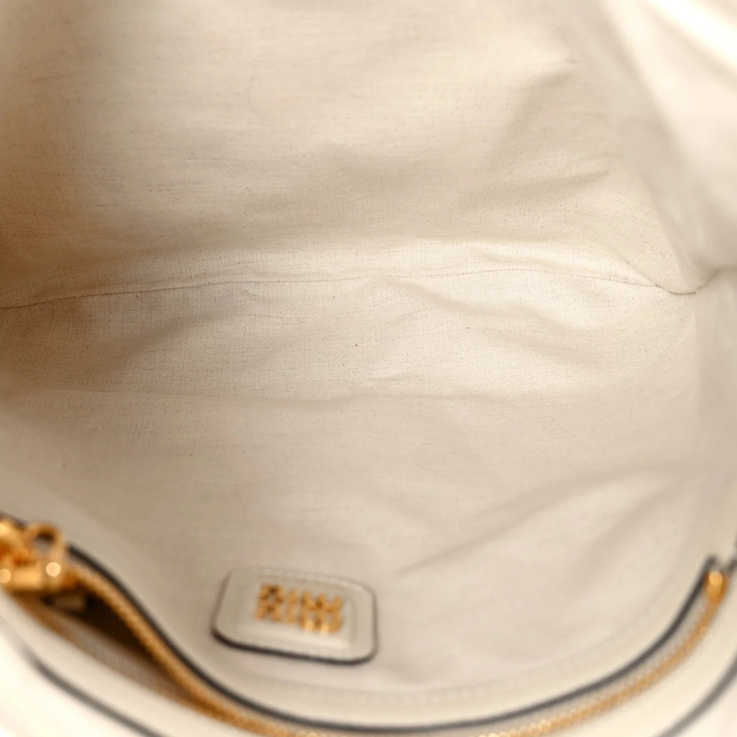 Miu Miu Cream Leather Tote