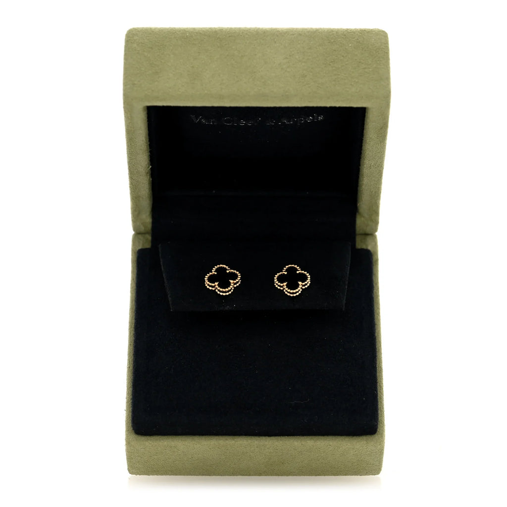 Van Cleef Onyx Alhambra Earrings