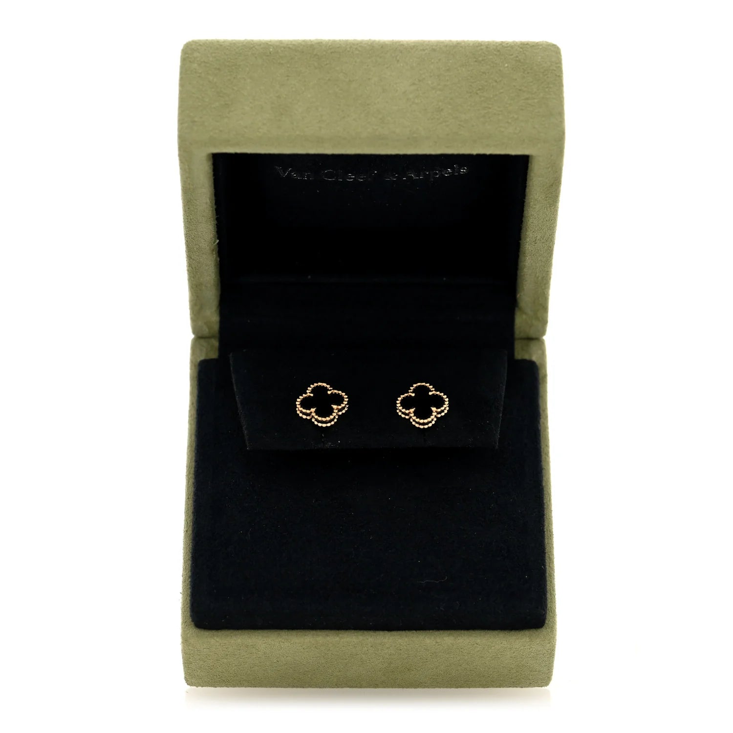 Van Cleef Onyx Alhambra Earrings