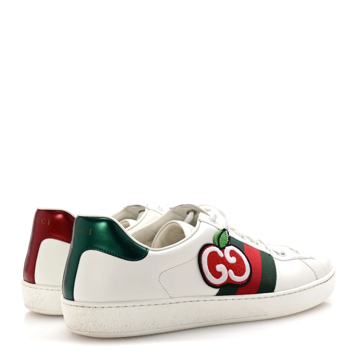 Gucci White Leather Cherry Ace Sneakers