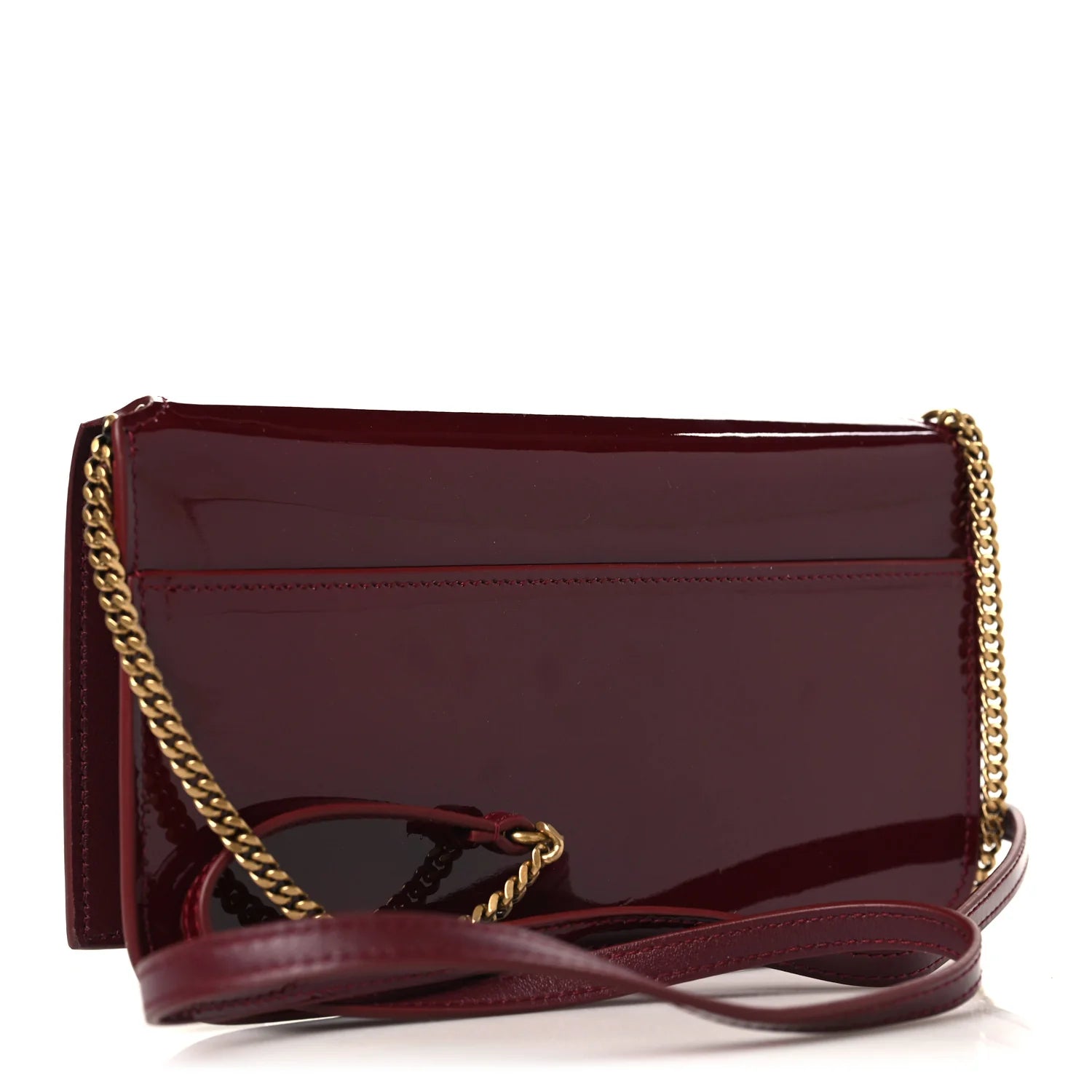 Saint Laurent Burgundy Patent Kate Bag